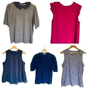 LOFT Bundle 5 Tops Blouses Shirts Size Large